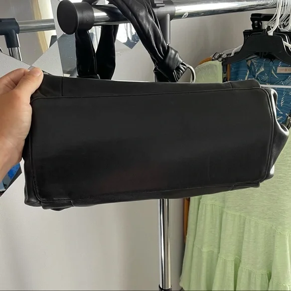 COACH PARKER BLACK LEATHER SATCHEL SHOULDER BAG - Picture 7 of 9